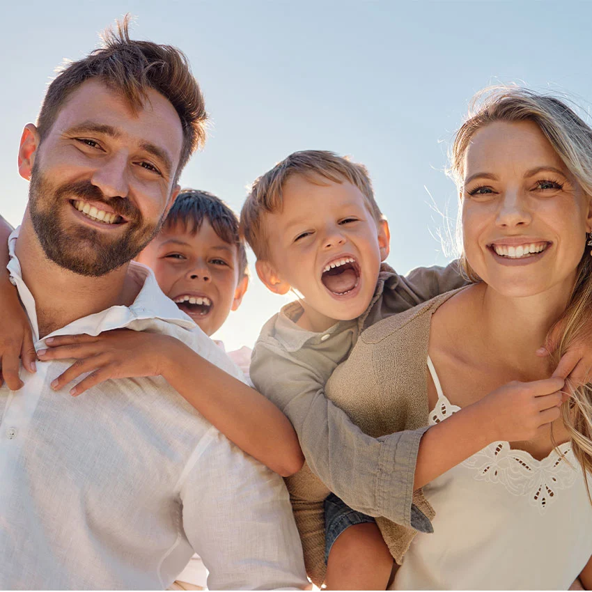 Happy family with healthy smiles