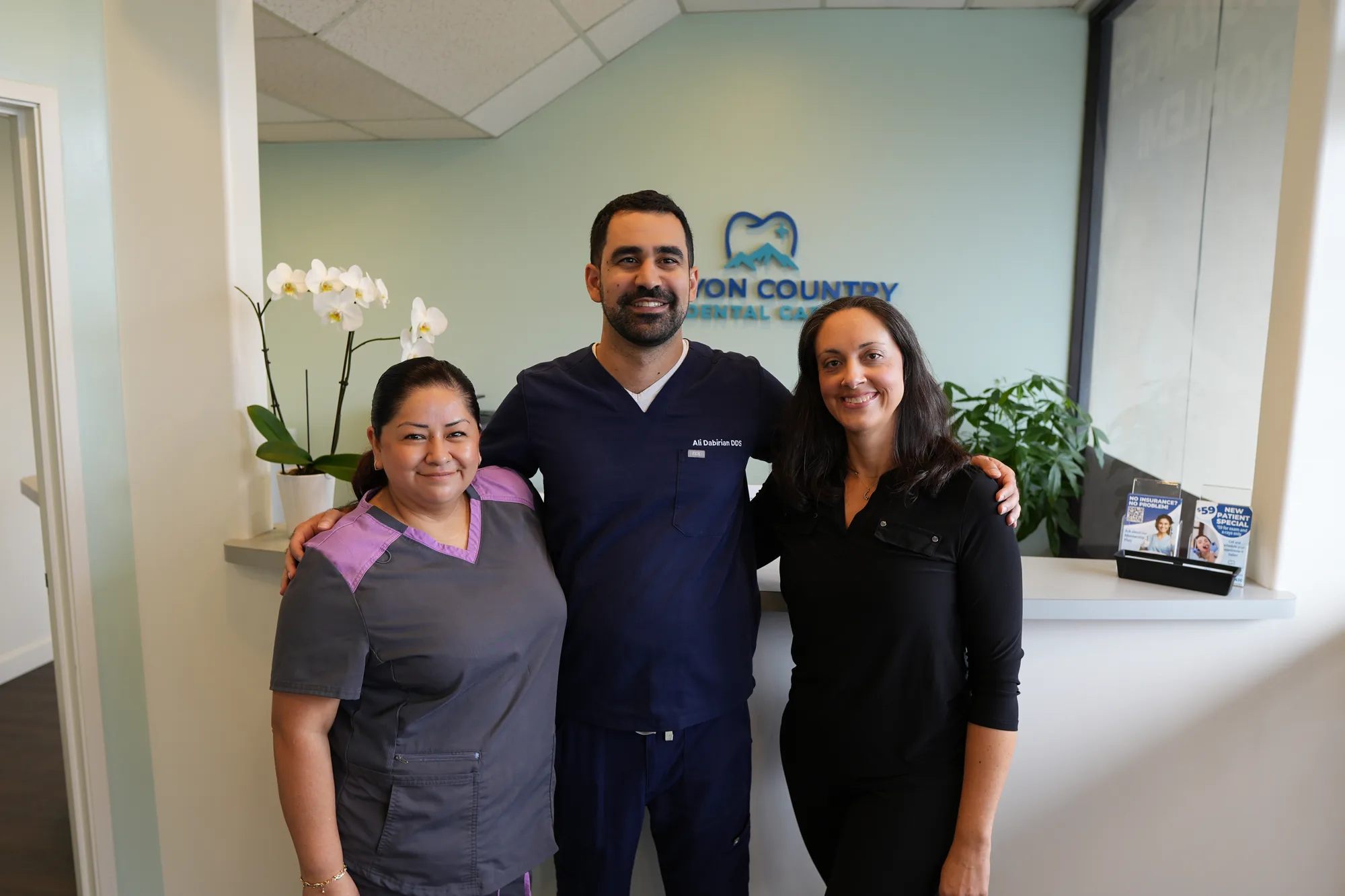 Dr. Dabirian with members of the Canyon Country Dental Care team