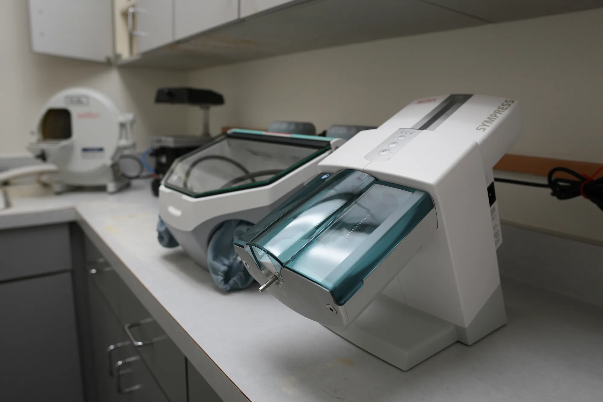 Dental sterilization equipment on a counter