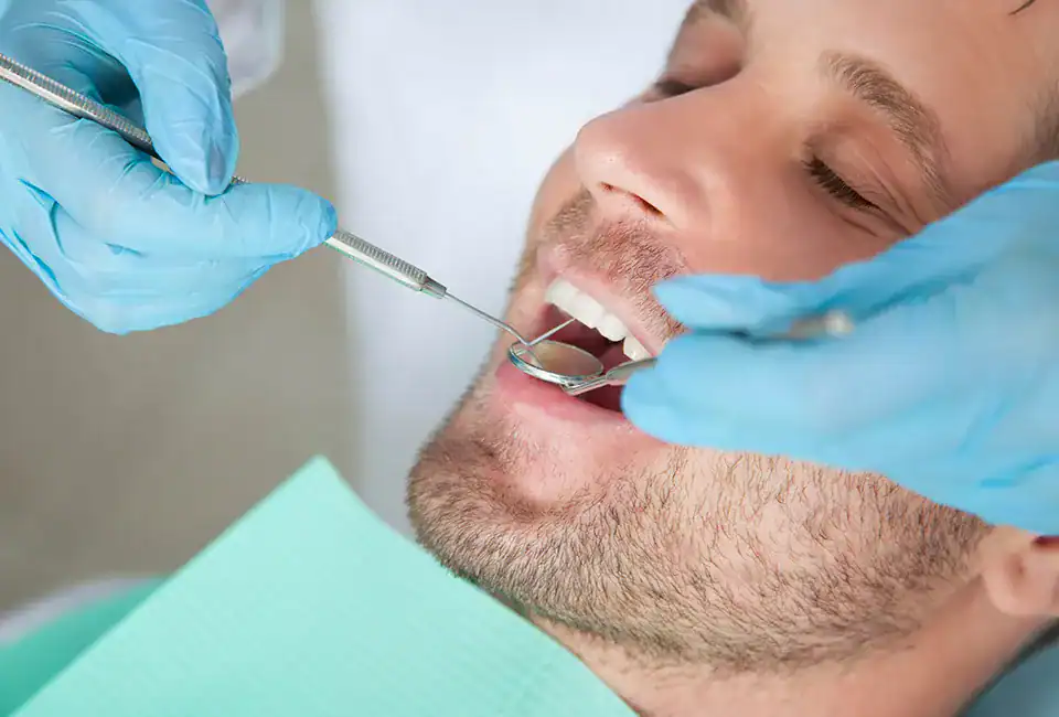 patient getting fluoride treatment