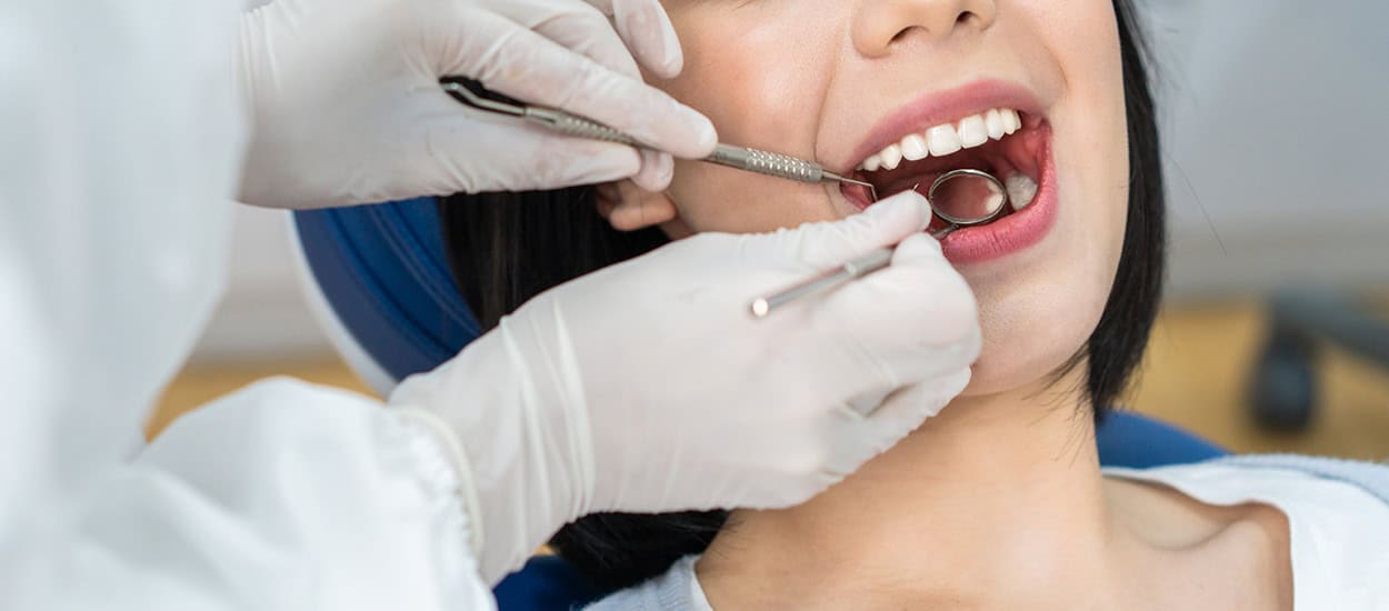 patient at regular dental visit